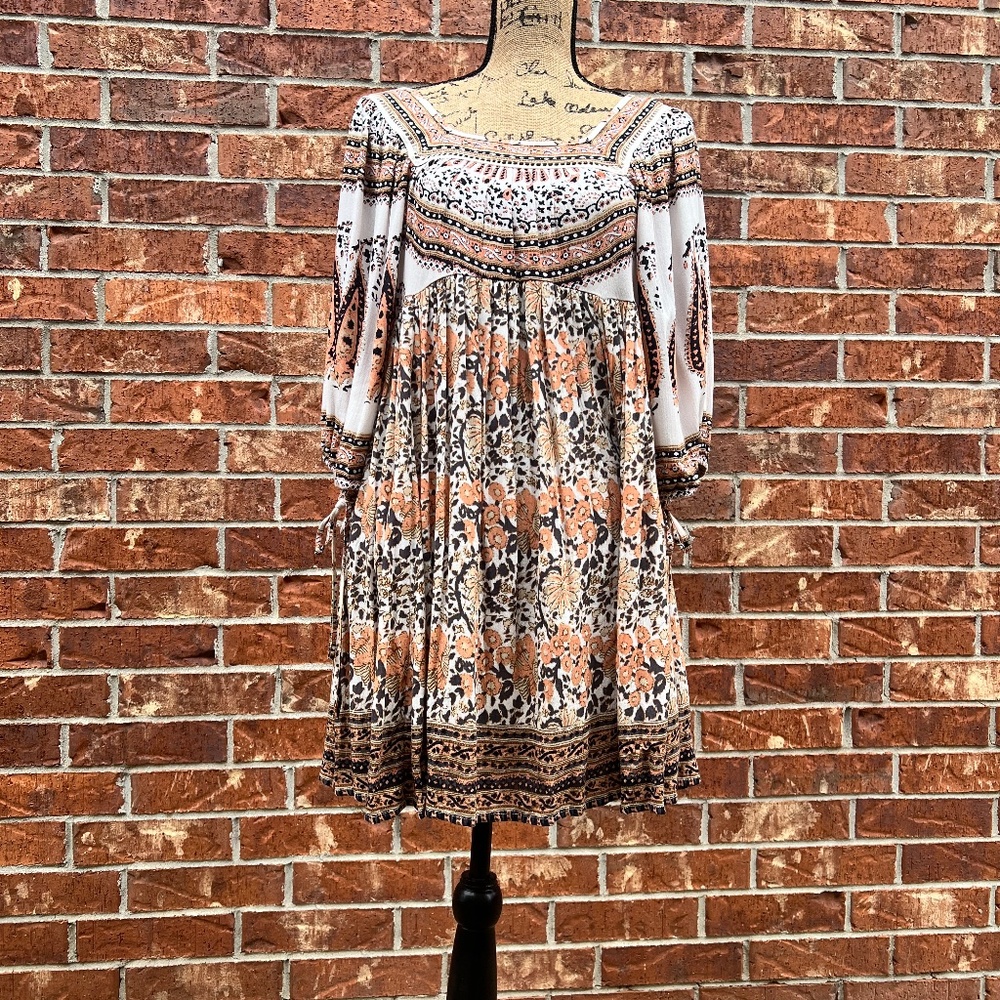 Free People Three-Quarter-Sleeve Midsummer Dream Printed Dress